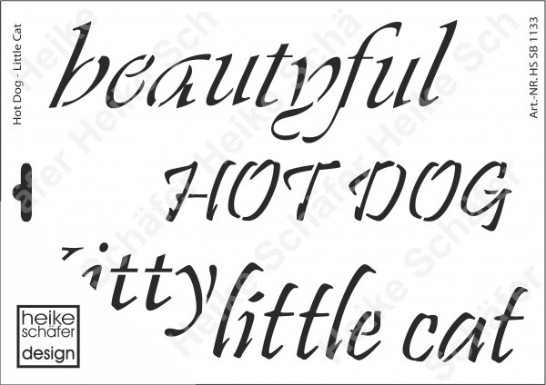 Schablone-Stencil A4 041-1133 Hot Dog, Little Cat